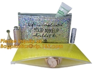 Poly Bubble Mailer with Zip on Top Glitter Make Up Bags,Metallic Glossier Pink Cosmetic Packing Zip lockkk Bubble Pouch Sli