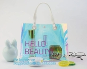 Custom Brand 100% ECO-Friendly Plastic/PP/PVC Handle bag for toy package, handle bag with snap button, packaging tote ba