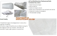 40 foot multifuction perfessional bulk container dry liners, 20 or 40 foot white flexible bulk container liners, bagease