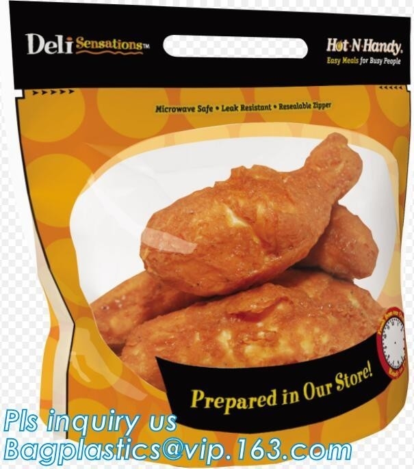 La borsa fresca dell'imballaggio del pollo, stante sulla borsa calda del pollo arrosto con la maniglia, borsa del pollo effettua la borsa del pollo fritto