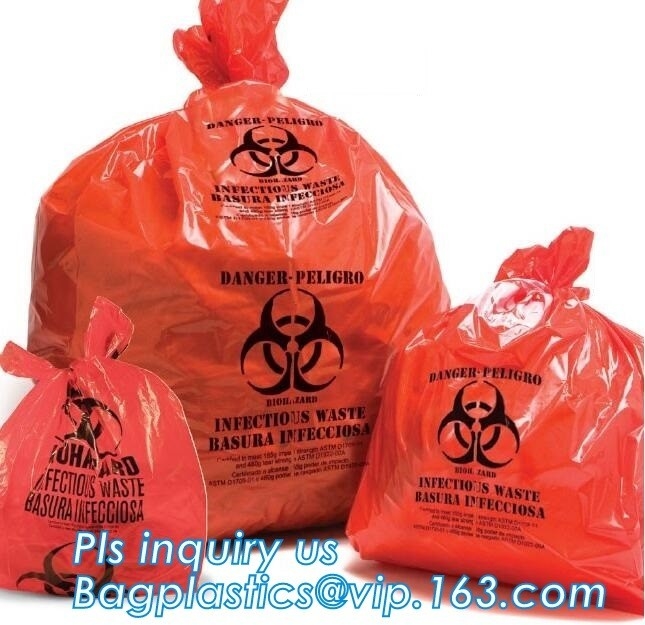 Il rischio biologico ricicla le borse autoclavabili di rischio biologico su spreco medico colorato rotolo