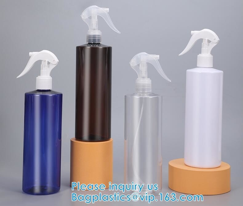Le bottiglie di plastica dello spruzzo, riutilizzabili per le mani pulite, medico, disinfettano, sterilizzano, degassamento, il disinfettante, disinfector